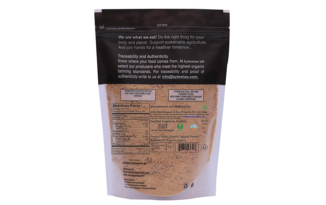 Bytewise Organic Jaggery Powder    Pack  1 kilogram